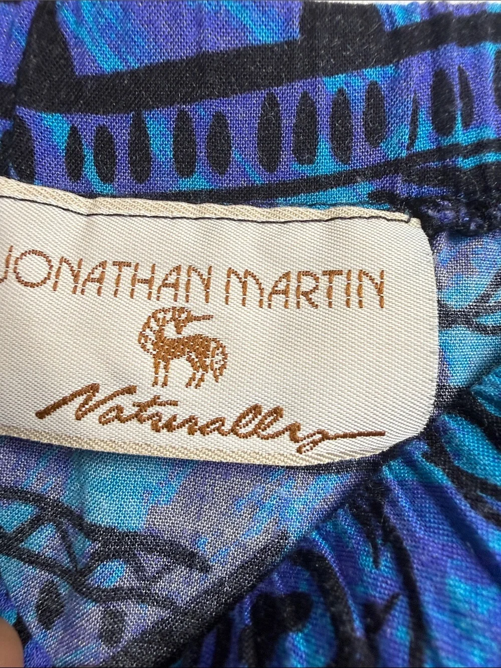 jonathan martin Blue and Teal Printed Circle Skirt